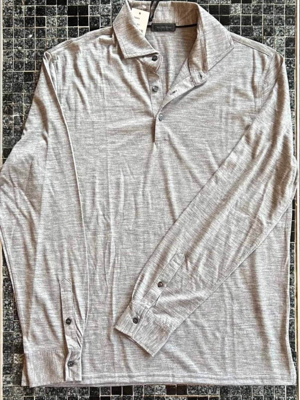Saks Fifth Avenue Men’s Wool Long Sleeve Polo L